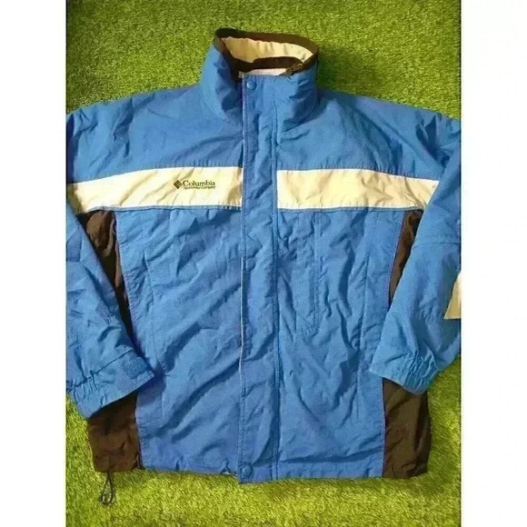 columbia core interchange jacket Mens L Winter Jacket Heavy Warm Liner Blue - Picture 1 of 12